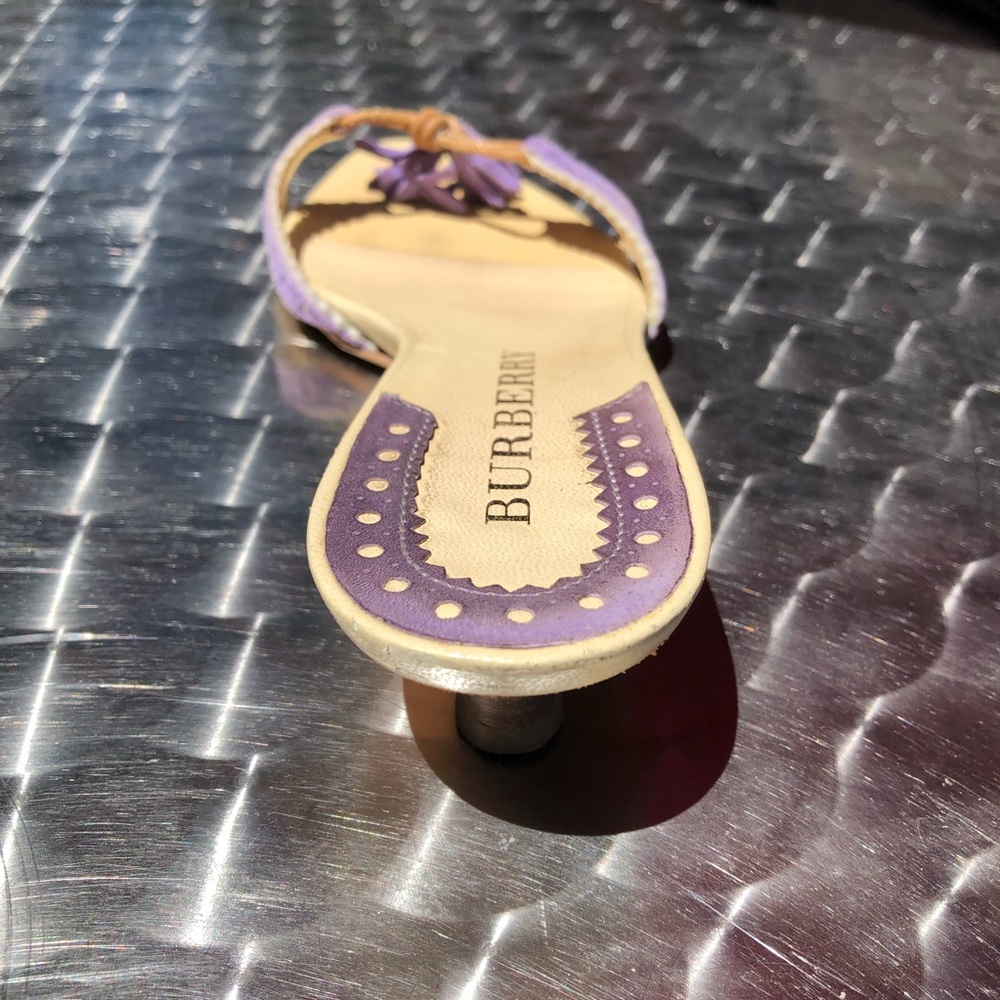 Rare Vintage Burberry Purple Kitten Heel - Picture 3 of 5